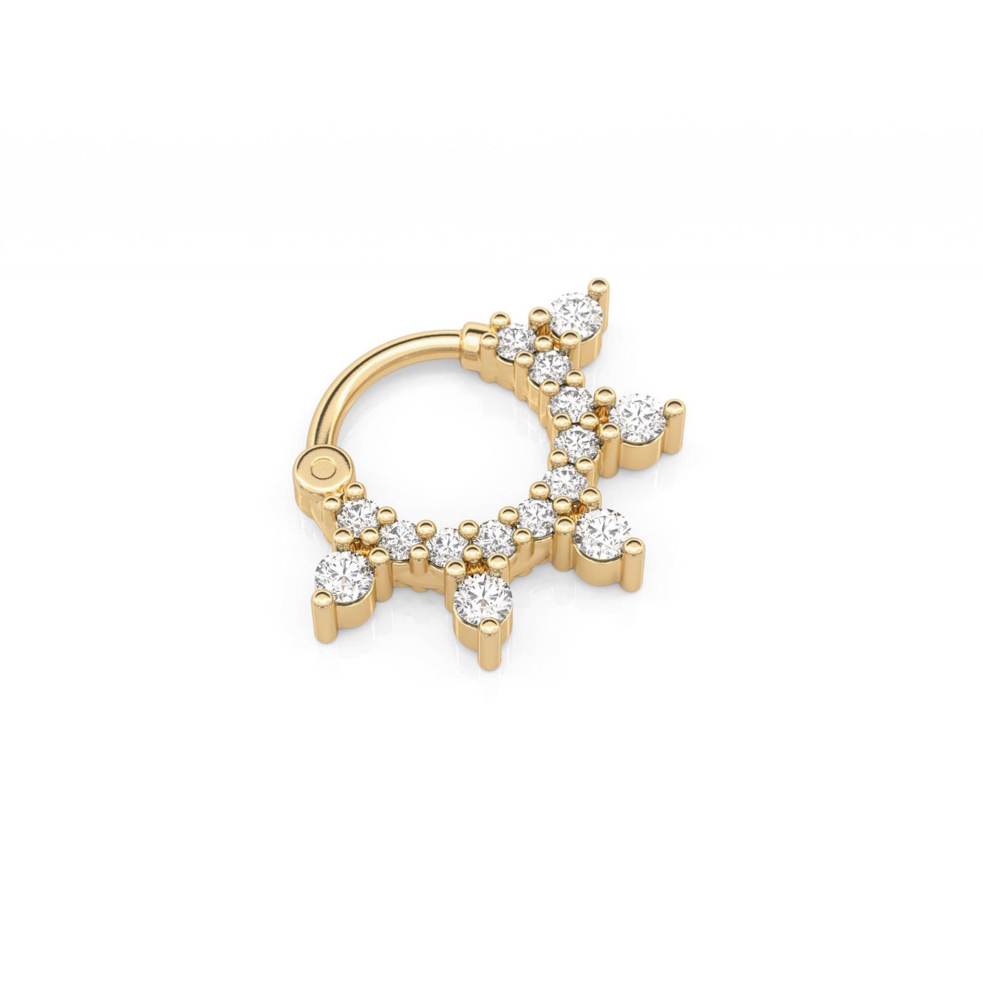 14K Echtgold Diamant Helix Hoop Ohrring von Umanativedesign