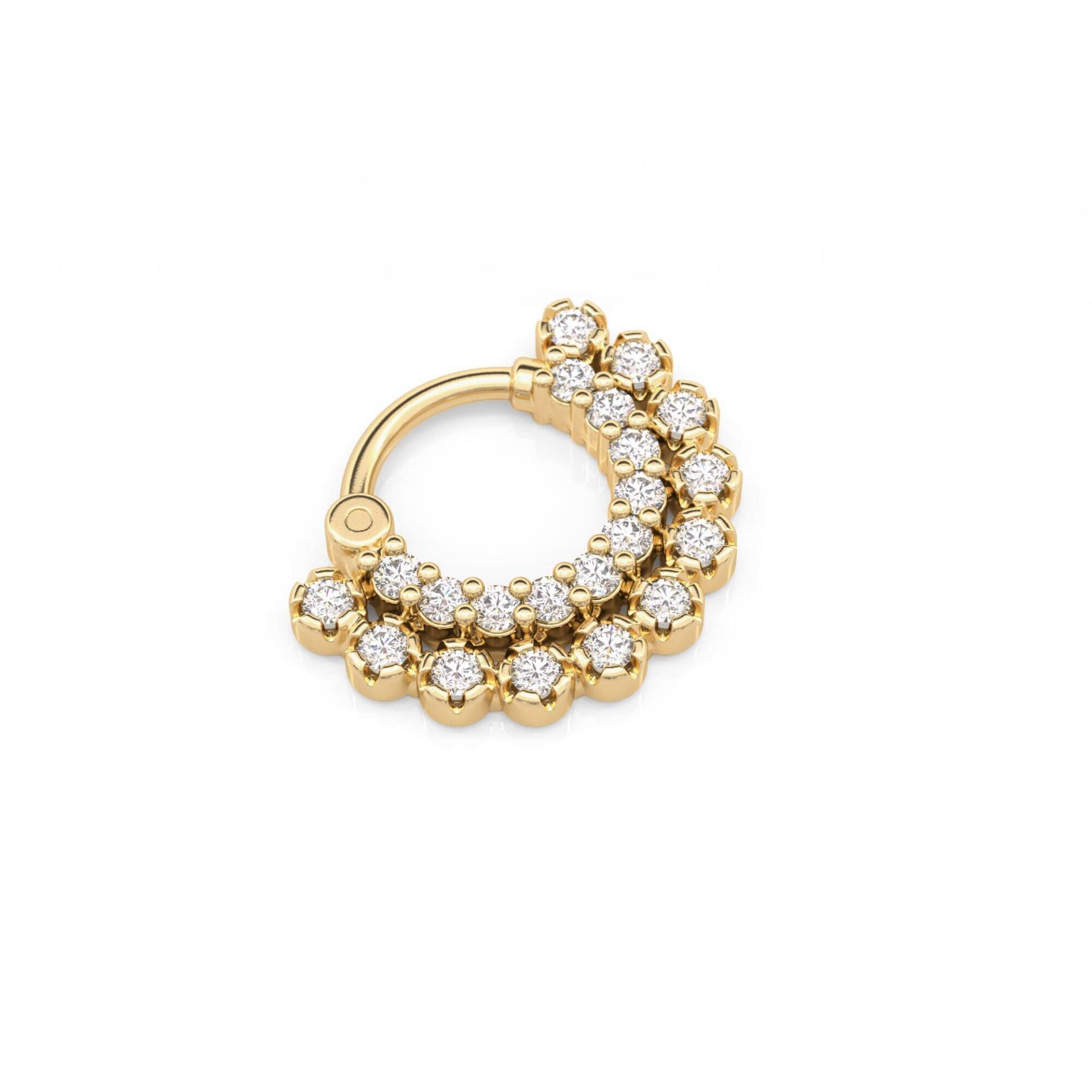 14K Gold Daith Ohrring, Solid Hoop Piercing Mit 0.37 Karat Echtem Diamant Hoop, Statement von Umanativedesign