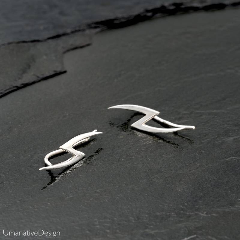 Silber Ohr Kletterer Ohrringe, Kletterer von Umanativedesign