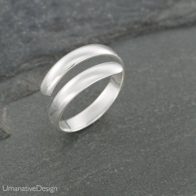 Splitter Zehenring, Band Verstellbare Zehenringe, Fußschmuck, Sterlingsilber von Umanativedesign
