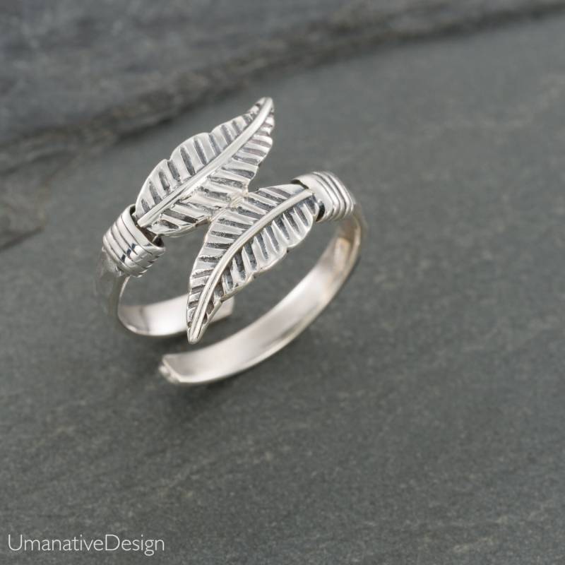 Zehenring Aus Sterlingsilber. Verstellbarer Zehenring. Midi Ring Silber. Offener Band von Umanativedesign