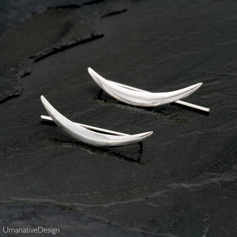 sterling Silber Ohr Crawler Ohrringe, Kletterer, Crawler von Umanativedesign