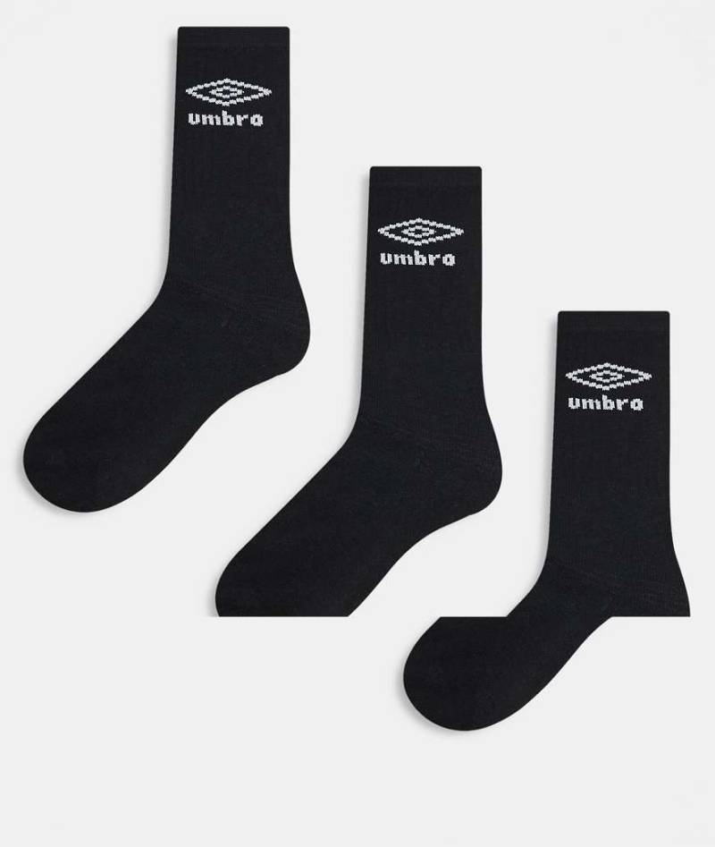 Umbro - 3er-Pack Crew-Socken in Schwarz von Umbro