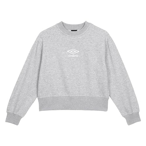 Umbro Damen Core Boxy Sweatshirt Pullover, Grau meliert/Weiß, S von UMBRO