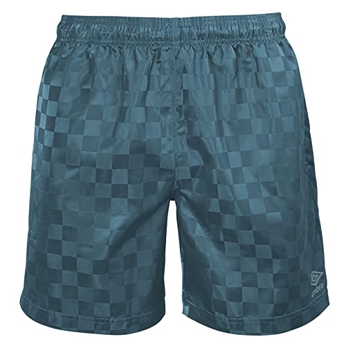 UMBRO Herren Kurze Hose mit Schachbrettmuster Shorts, Indisches Blaugrün/Silberblau, Mittel von UMBRO