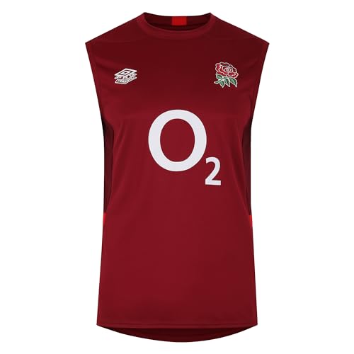 Umbro Männlich England Ärmelloses Trikot (O2) Jersey, Tibetisches Rot/Zinfandel/Scharlachrot, L von UMBRO