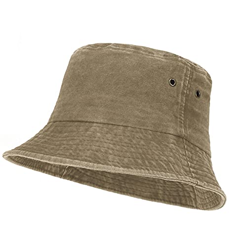 Umeepar 100% Baumwolle Fischerhut Sonnenhut Sommerhut Hut for Damen Herren (Khaki) von Umeepar