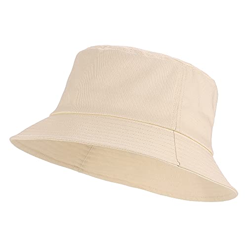 Umeepar 100% Baumwolle Fischerhut Sonnenhut Sommerhut Hut for Damen Herren (Schlicht Beige Gelb) von Umeepar