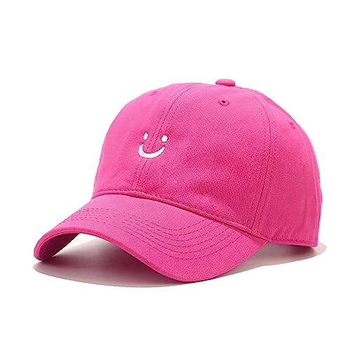 Umeepar Smile Face Baseballkappe Baseballmütze für Frauen Männer, verstellbar, niedriges Profil, ungefütterte Baumwoll-Dadkappe (Rose) von Umeepar