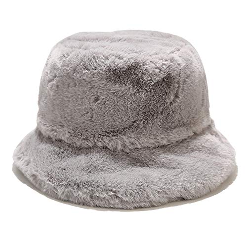 Umeepar Winter Kunstfell Fischerhut Flauschige warme Mütze für Damen Herren, A Grey, Einheitsgröße von Umeepar