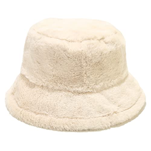 Umeepar Winter Kunstfell Fischerhut Flauschige warme Mütze für Damen Herren, B Beige, Einheitsgröße von Umeepar