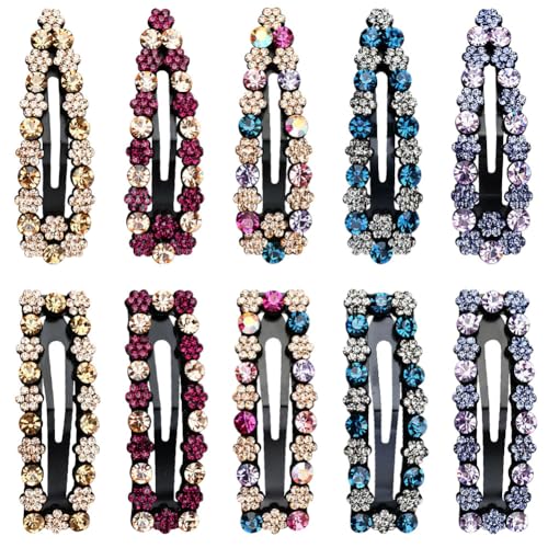 Umibow Haarspangen mit Strasssteinen, Glitzer, Kristall, glitzernd, glitzernd, ausgefallene Metall-Haarspangen, Haarnadeln, Hochzeits-Haarschmuck für Damen (quadratisch, Wassertropfen) von Umibow