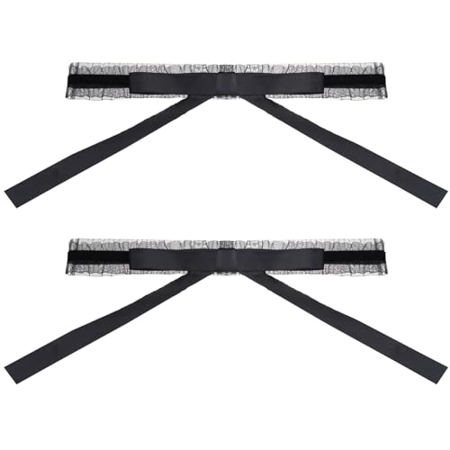 Braut Strumpfbänder, Hochzeit Strumpfband für Bräute, 2 Stück Elastische Oberschenkelriemen mit Große Schwarzer Schleife von Umiin