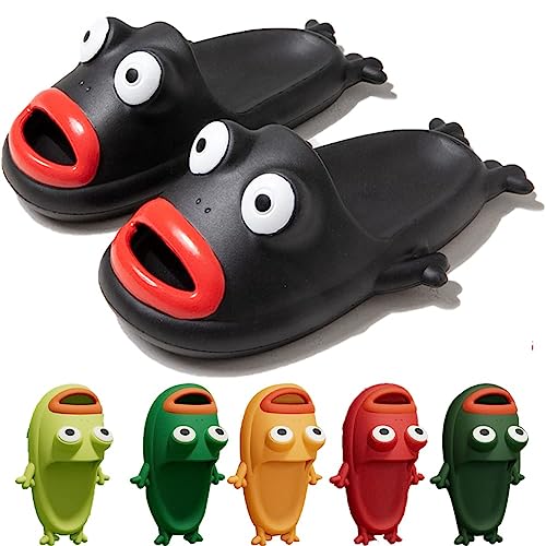 Umikk Frosch Hausschuhe Frosch Schuhe, Flip Flops Damen Frosch, Sandals Cartoon Funny Fish Slides Non-slip Comfort Slippers, Unisex-Paar-Strand-Hausschuhe, lustiges Geschenk, Tier-Hausschuhe von Umikk