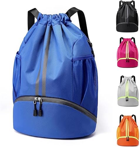 Umikk Mode Sport Rucksäcke, Verstellbar Tunnelzug Gymsack Wasserfest Sporttasche, Mit Bodenfach und Breit Kordelzug, Turnbeutel Fußballtasche Rucksack mit Kordelzug für Damen Herren Junior von Umikk