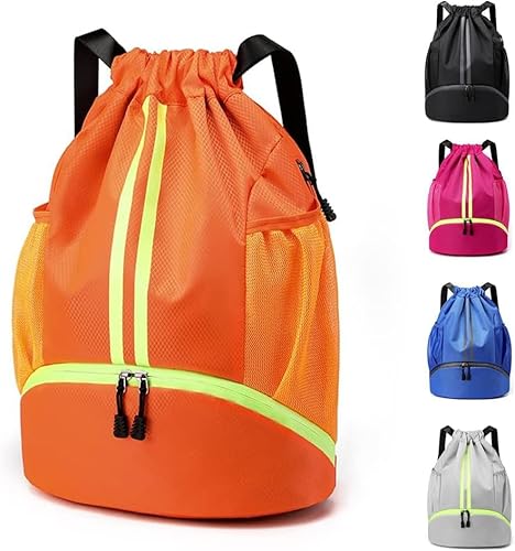 Umikk Mode Sport Rucksäcke, Verstellbar Tunnelzug Gymsack Wasserfest Sporttasche, Mit Bodenfach und Breit Kordelzug, Turnbeutel Fußballtasche Rucksack mit Kordelzug für Damen Herren Junior von Umikk