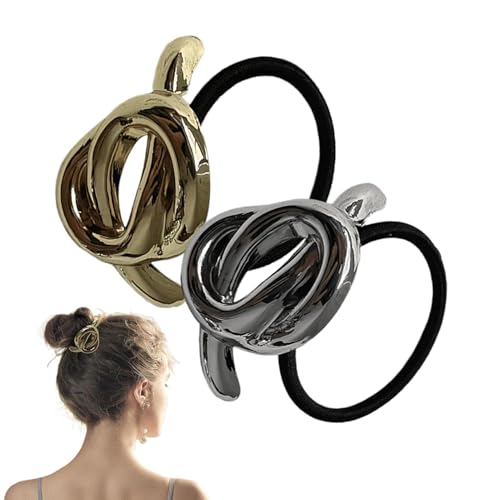 Umiocns Metall-Pferdeschwanz-Manschette | Mehrzweck-Pferdeschwanz-Manschette für Damen, 2 x Pferdeschwanz-Halter, tragbares Haarseil für Zuhause, Alltag von Umiocns