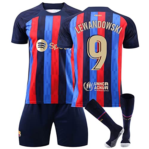 Barcelona Trikot 23/24 Fussball Trikot Kinder Set Fußball Trikot Set Hause/Auswärts Fußballtrikot Fussball Trainingsanzug Sportshirt Herren/Junge Football Training Tshirts Shorts und Socken Anzug von Umiquansome