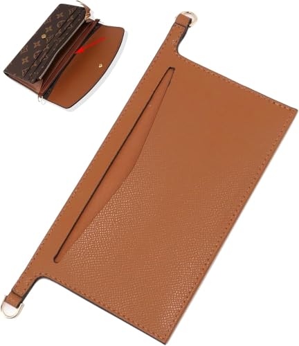 Umiup Geldbörsen-Einsatz-Organizer-Umrüst-Set für Emilie Wallet, Crossbody-Konvertierungsset, kompatibel mit LV Sarah Wallet (braun) von Umiup
