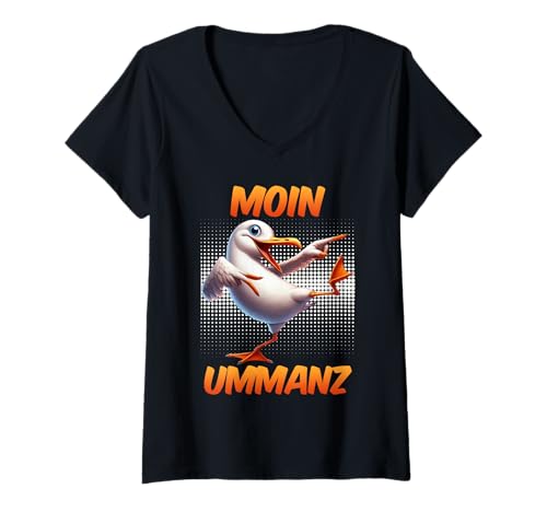 Damen Insel Ummanz Moin UMMANZ Ostsee Urlaub Lustig Ummanz T-Shirt mit V-Ausschnitt von Ummanz Geschenk Ostsee Shirt Ummanz Souvenier