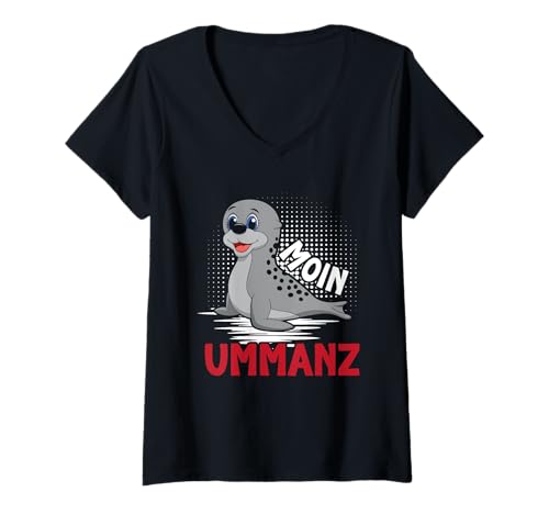 Damen Insel Ummanz Moin UMMANZ Ostsee Urlaub Lustig Ummanz T-Shirt mit V-Ausschnitt von Ummanz Geschenk Ostsee Shirt Ummanz Souvenier
