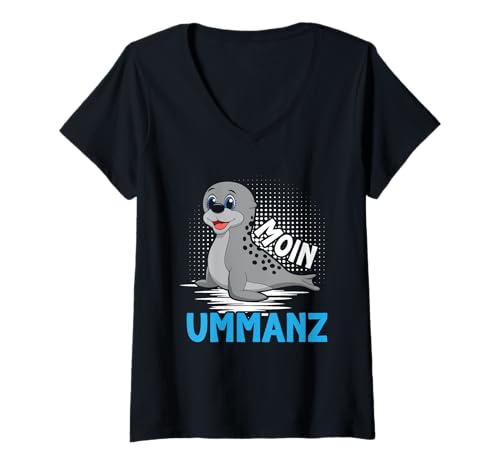 Damen Insel Ummanz Moin UMMANZ Ostsee Urlaub Lustig Ummanz T-Shirt mit V-Ausschnitt von Ummanz Geschenk Ostsee Shirt Ummanz Souvenier