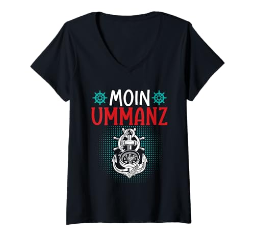 Damen Insel Ummanz Moin UMMANZ Ostsee Urlaub Lustig Ummanz T-Shirt mit V-Ausschnitt von Ummanz Geschenk Ostsee Shirt Ummanz Souvenier