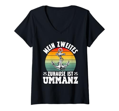 Damen Ostsee Mein ZWEITES ZUHAUSE IST UMMANZ Insel Ummanz T-Shirt mit V-Ausschnitt von Ummanz Geschenk Ostsee Shirt Ummanz Souvenier