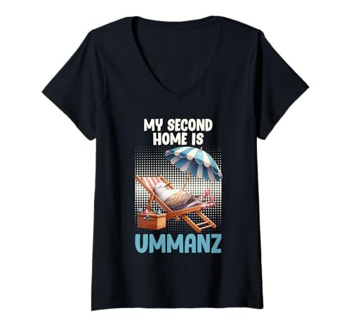 Damen Ostsee Mein ZWEITES ZUHAUSE IST UMMANZ Lustig Ummanz T-Shirt mit V-Ausschnitt von Ummanz Geschenk Ostsee Shirt Ummanz Souvenier