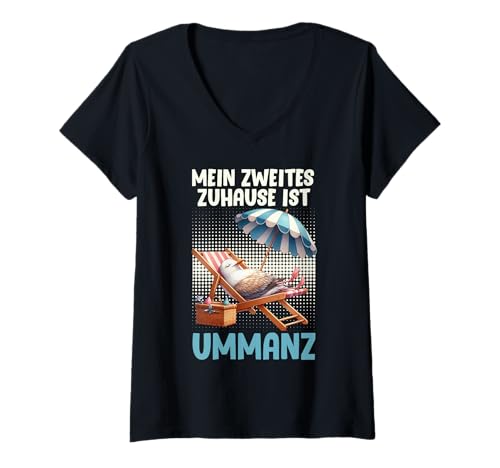 Damen Ostsee Mein ZWEITES ZUHAUSE IST UMMANZ Lustig Ummanz T-Shirt mit V-Ausschnitt von Ummanz Geschenk Ostsee Shirt Ummanz Souvenier