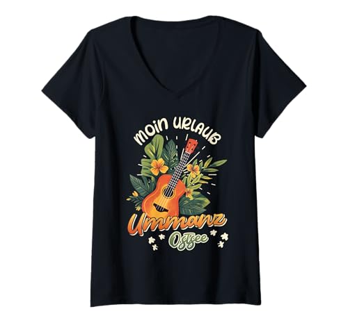 Damen Ostsee Moin Urlaub UMMANZ OSTSEE Lustiges Insel Ummanz T-Shirt mit V-Ausschnitt von Ummanz Geschenk Ostsee Shirt Ummanz Souvenier