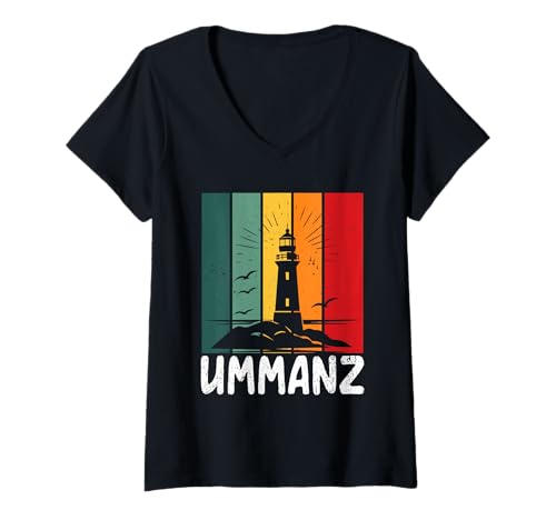 Damen Ostsee Urlaub Insel UMMANZ Lustiges Ummanz Souvier T-Shirt mit V-Ausschnitt von Ummanz Geschenk Ostsee Shirt Ummanz Souvenier
