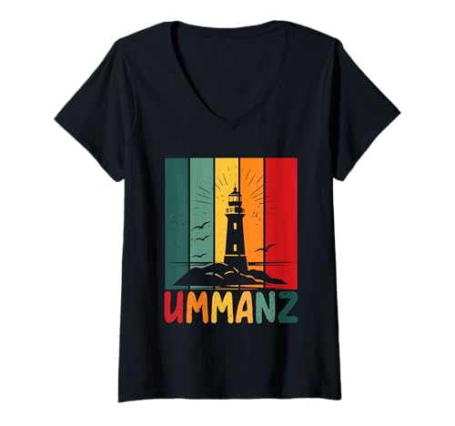 Damen Ostsee Urlaub Insel UMMANZ Lustiges Ummanz Souvier T-Shirt mit V-Ausschnitt von Ummanz Geschenk Ostsee Shirt Ummanz Souvenier