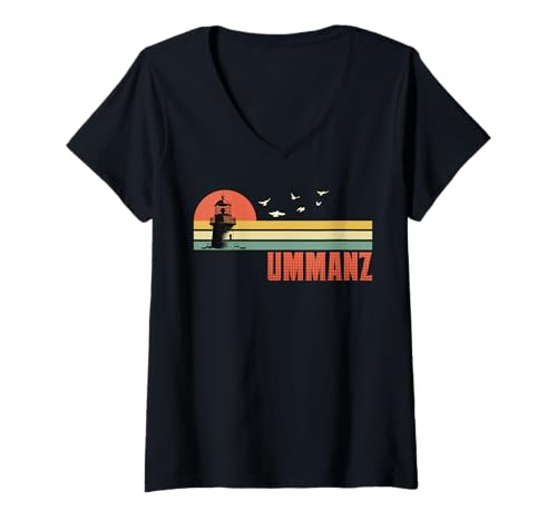 Damen Ostsee Urlaub Insel UMMANZ Souvenier Lustig Ummanz T-Shirt mit V-Ausschnitt von Ummanz Geschenk Ostsee Shirt Ummanz Souvenier