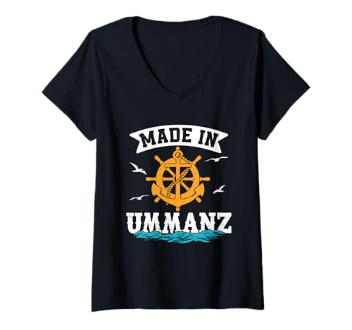 Damen Ostsee Urlaub Made IN UMMANZ Lustiges Insel Ummanz T-Shirt mit V-Ausschnitt von Ummanz Geschenk Ostsee Shirt Ummanz Souvenier