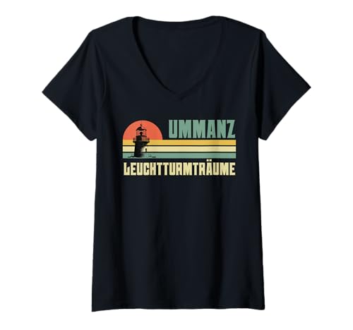 Damen Ostsee Urlaub UMMANZ LEUCHTTURMTRÄUME Lustig Ummanz T-Shirt mit V-Ausschnitt von Ummanz Geschenk Ostsee Shirt Ummanz Souvenier