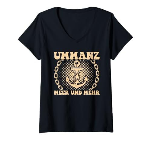 Damen UMMANZ Meer UND MEHR Insel Ummanz Lustig Ostsee Urlaub T-Shirt mit V-Ausschnitt von Ummanz Geschenk Ostsee Shirt Ummanz Souvenier