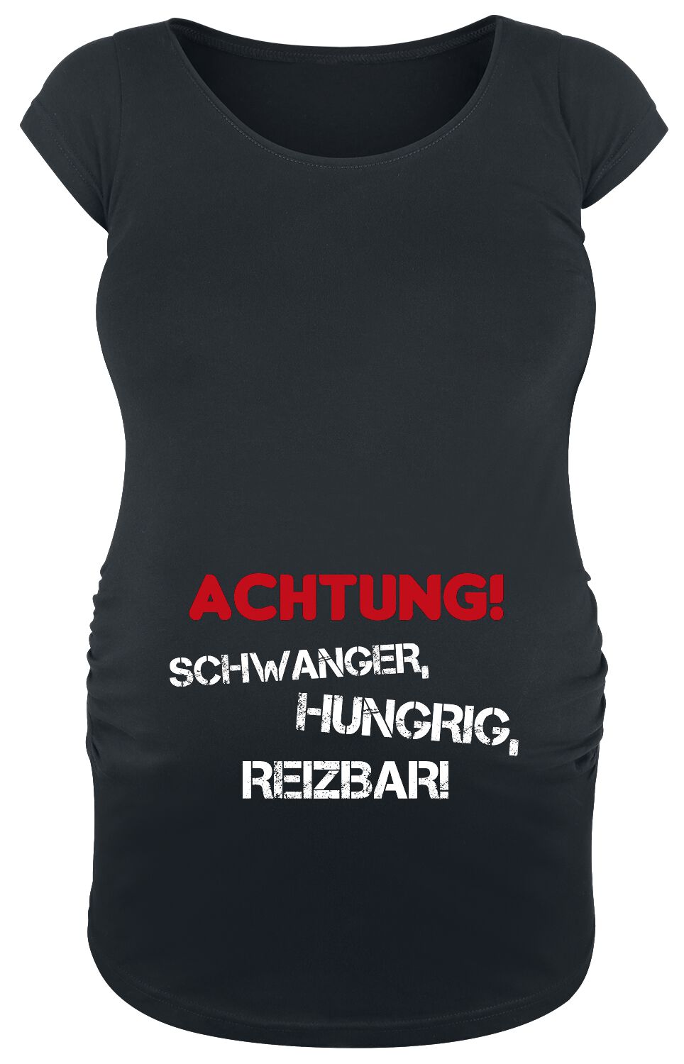 Umstandsmode Achtung! Schwanger, Hungrig, Reizbar! T-Shirt schwarz in M von Umstandsmode