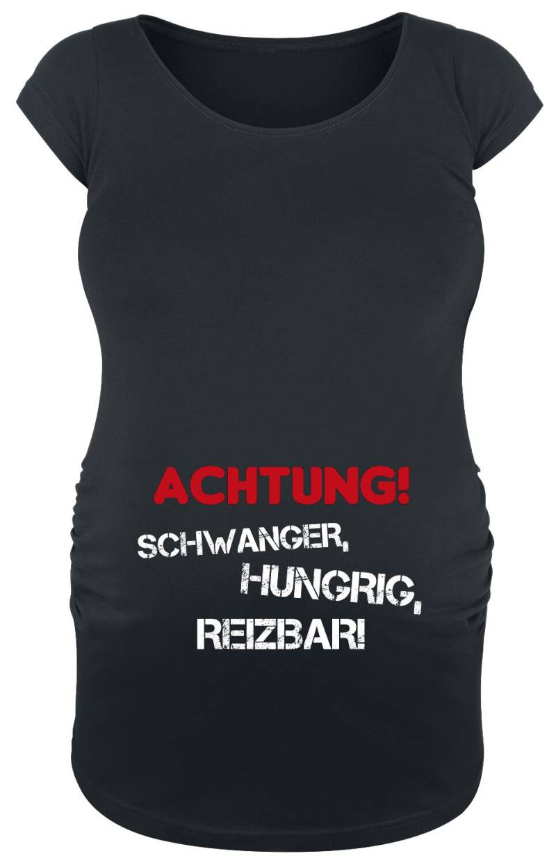 Umstandsmode Achtung! Schwanger, Hungrig, Reizbar! T-Shirt schwarz in S von Umstandsmode