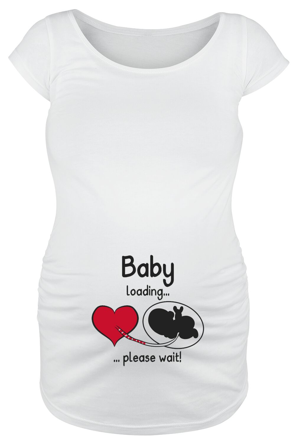 Umstandsmode T-Shirt - Baby Loading ... Please Wait! - S bis 3XL - für Damen - Größe L - weiß von Umstandsmode