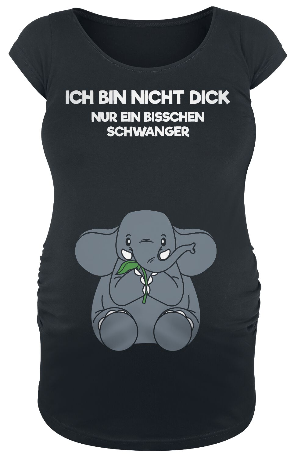 Umstandsmode T-Shirt - Ich bin nicht dick - M bis 3XL - für Damen - Größe XL - schwarz von Umstandsmode