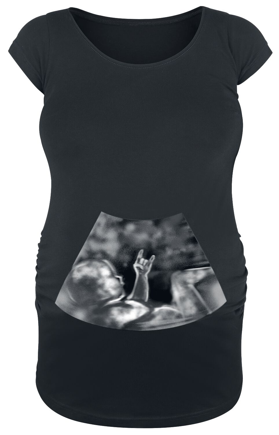 Umstandsmode T-Shirt - Ultraschall Metal Hand Baby - S bis 3XL - für Damen - Größe XL - schwarz von Umstandsmode