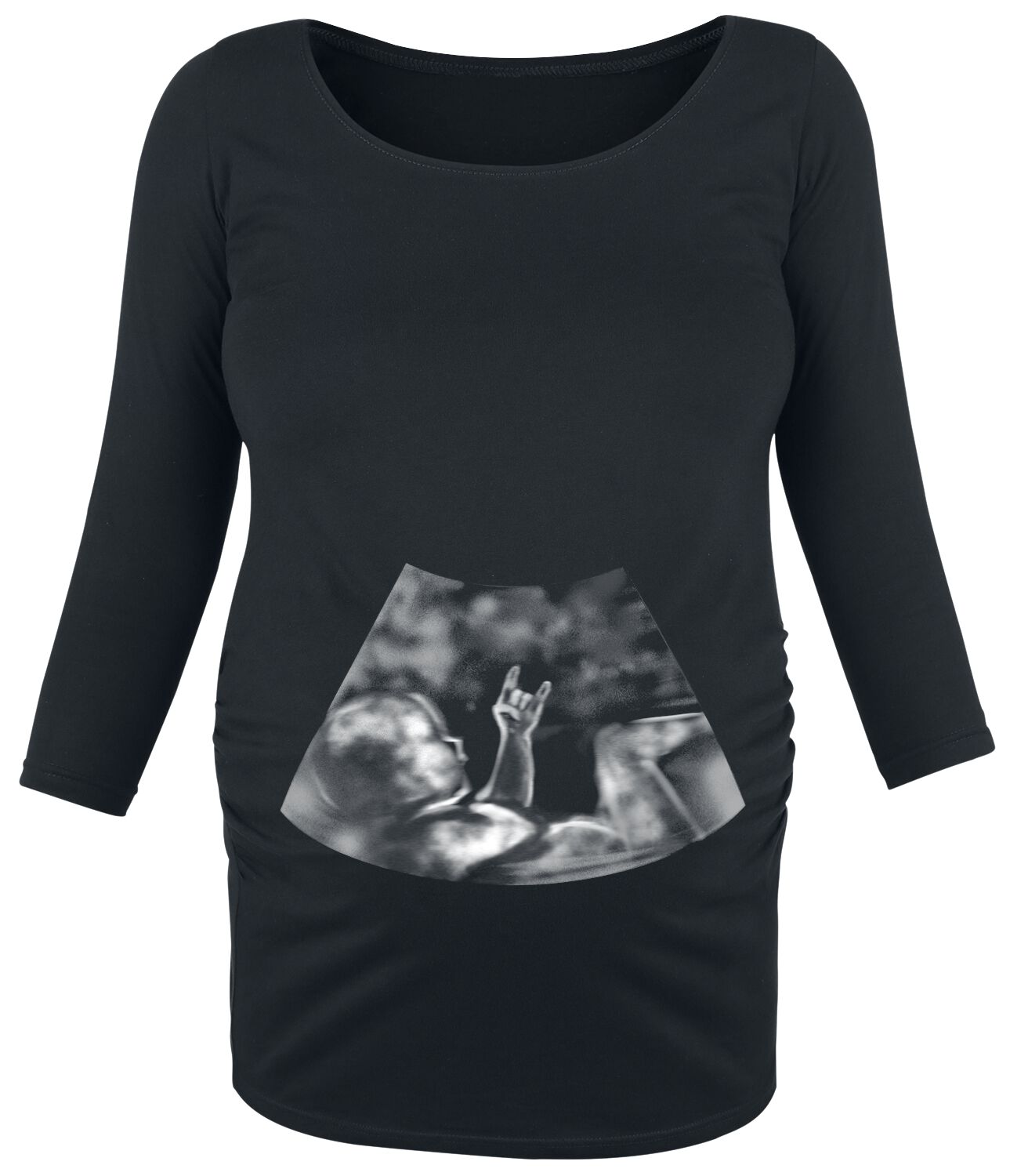 Umstandsmode Ultraschall Metal Hand Baby Langarmshirt schwarz in 3XL von Umstandsmode