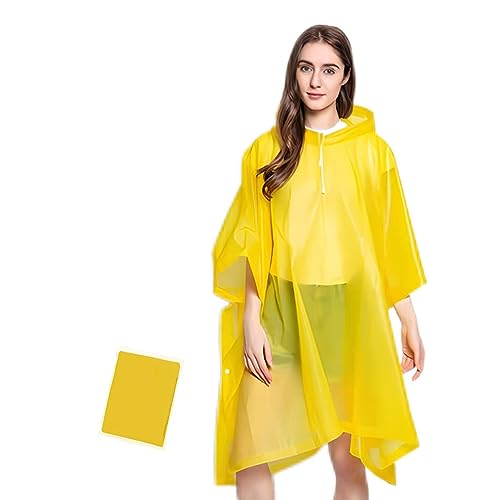 Umtiti Regen Ponchos für Frauen und Männer (1-Pack) mit Kordelzug Kapuze für Erwachsene，Regencape mit Kapuze für Festival, Konzert, Wandern, Radfahren, Camping, Outdoor.YE-1pc von Umtiti