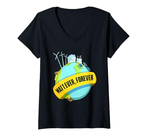Damen Umweltschützer Erneuerbare Energie Umweltschutz T-Shirt mit V-Ausschnitt von Umwelt Klimaschutz Umweltverschmutzung