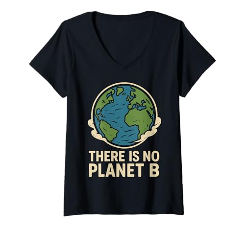 Damen There Is No Planet B Umweltschutz Erde T-Shirt mit V-Ausschnitt Damen There Is No Planet B Umweltschutz Erde T-Shirt mit V-Ausschnitt von Umweltschutz Nachhaltigkeit Erde Bewusst