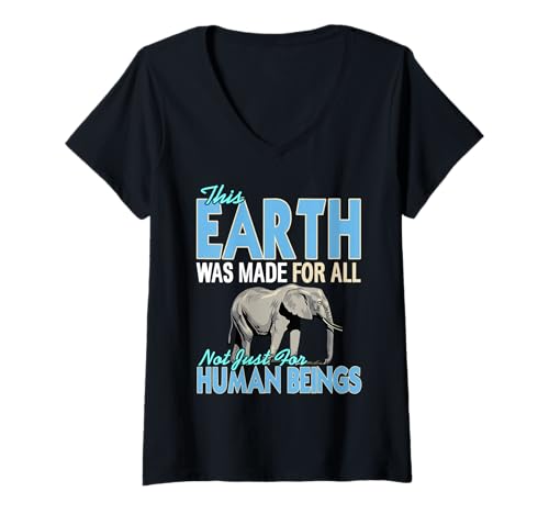 Damen Diese Erde Gehört Allen Naturfreunden und Tieren T-Shirt mit V-Ausschnitt Damen Diese Erde Gehört Allen Naturfreunden und Tieren T-Shirt mit V-Ausschnitt von Umweltschutz Naturschutz Tierliebe Aktivisten