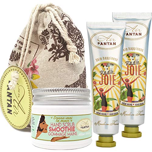 Beauty Box Set JOIE. Handcremes 50ml Mit Sheabutter Und Aloe Vera 2x25ml In Einem Schönen Jutebeutel.Air D'Antan® Duft: Orangenblüte, Maiglöchken/Wellness Geschenkset/Geschenkset Frauen von Un Air d'Antan