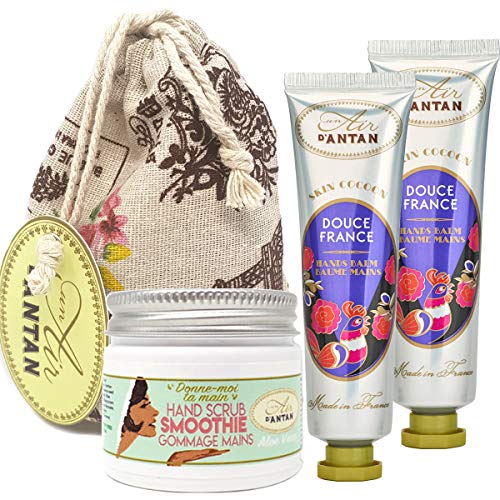 Beauty Set Set DOUCE Für Frauen. Handcremes 50ml Mit Sheabutter Und Süßem Mandelöl 2x25ml In Einem Schönen Jutebeutel.Air D'Antan® Duft: Mandel, Feige/Pflegeset Damen/Wellness Geschenkset von Un Air d'Antan