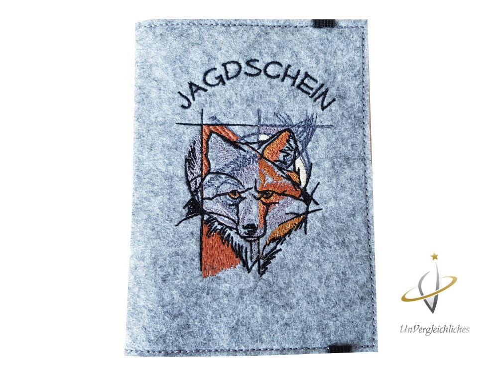 Jagdscheinhülle Filz Waidmannsheil Jäger Geschenk Hülle Jagdschein Hirsch Jagd Waffenbesitzkarte Geweih Jägerin Jagdschein-Hülle Fuchs Wbk von UnVergleichlichesDE